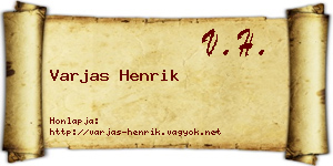 Varjas Henrik névjegykártya